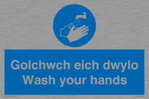 golchwch eich dwylo / wash your hands - safety sign